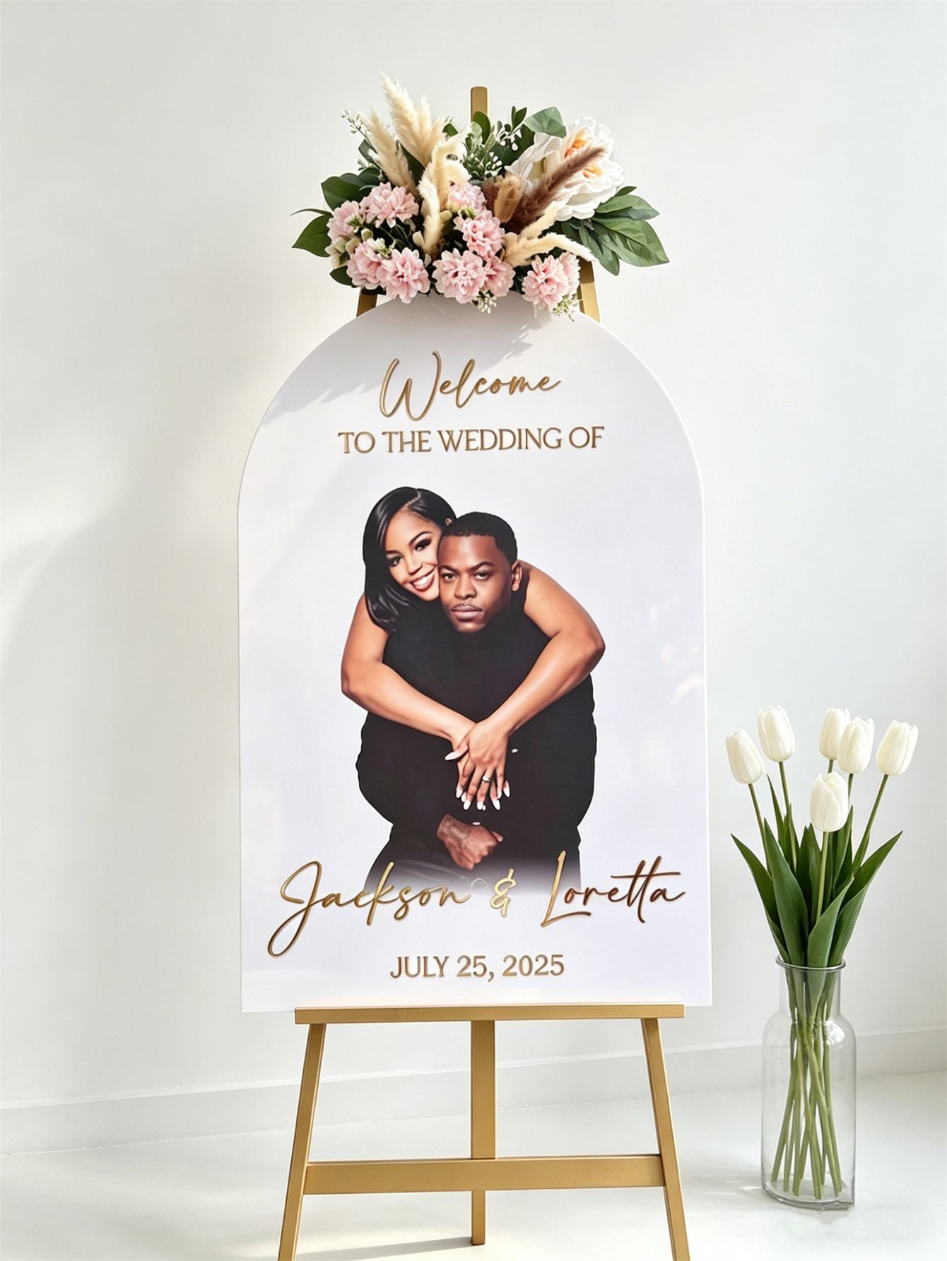 Custom Couple Photo Arch Acrylic Wedding Sign